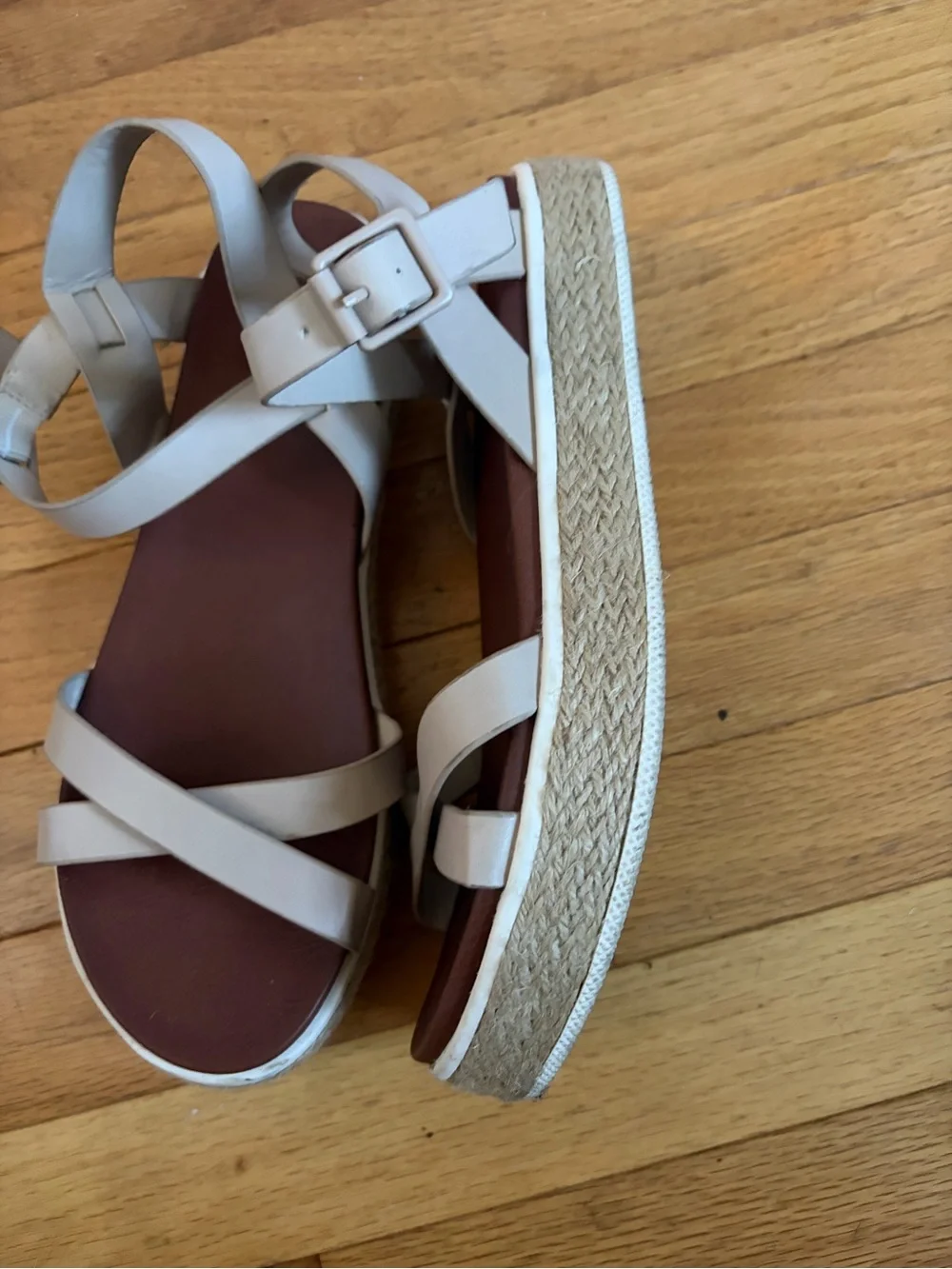 MIA Beige Platform Espadrille Sandals